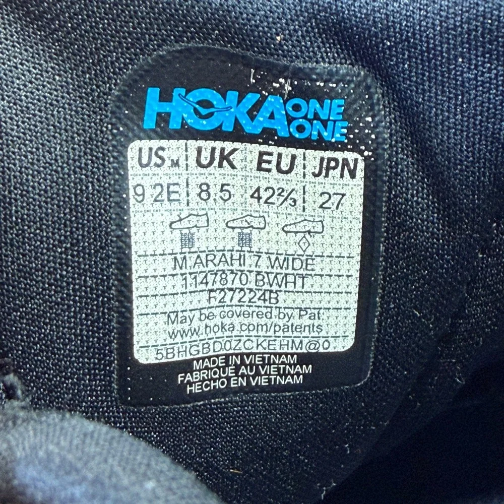 Hoka Arahi 7 Mens Shoes Size 9 Wide Black White Running Sneakers 1147870 BWHT